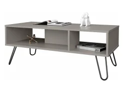 Outlet TuHome Mesa central Genoa em melamina com 3 prateleiras , , 40 cm X 101,1 cm X 45 cm Cinzento