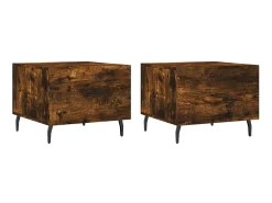 Mesa De Centro| Mesa centro 2 pcs 50x50x40 cm madeira processada cor fumado PT124521 Castanho