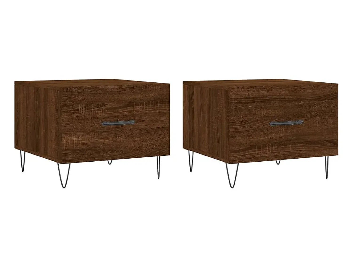Mesa De Centro| Mesa centro 2 pcs 50x50x40 cm madeira proc. carvalho PT117400 Castanho