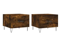 Mesa De Centro| Mesa centro 2 pcs 50x50x40 cm madeira processada cor fumado PT589383 Castanho