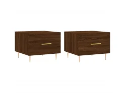 Mesa De Centro* Mesa centro 2 pcs 50x50x40 cm madeira proc. carvalho PT779196 Castanho