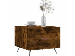 Mesa De Centro* Mesa centro 2 pcs 50x50x40 cm madeira processada cor fumado PT785904 Castanho