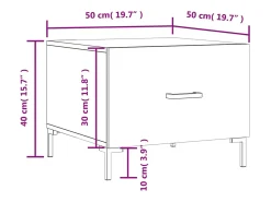 Mesa De Centro|vidaxl Mesa centro 2 pcs 50x50x40 cm madeira processada cor fumado Natural claro