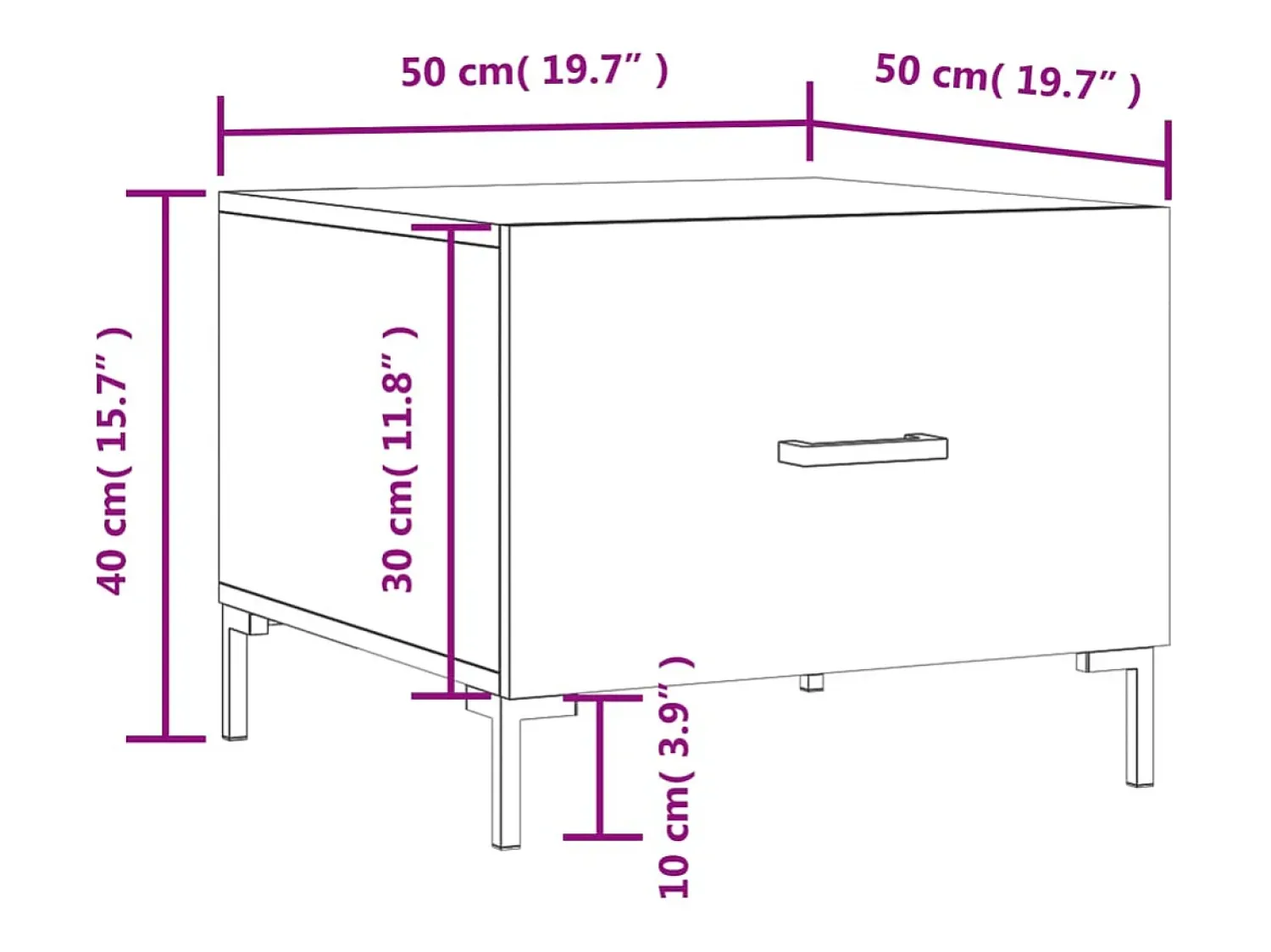 Mesa De Centro|vidaxl Mesa centro 2 pcs 50x50x40 cm madeira processada cor fumado Natural claro