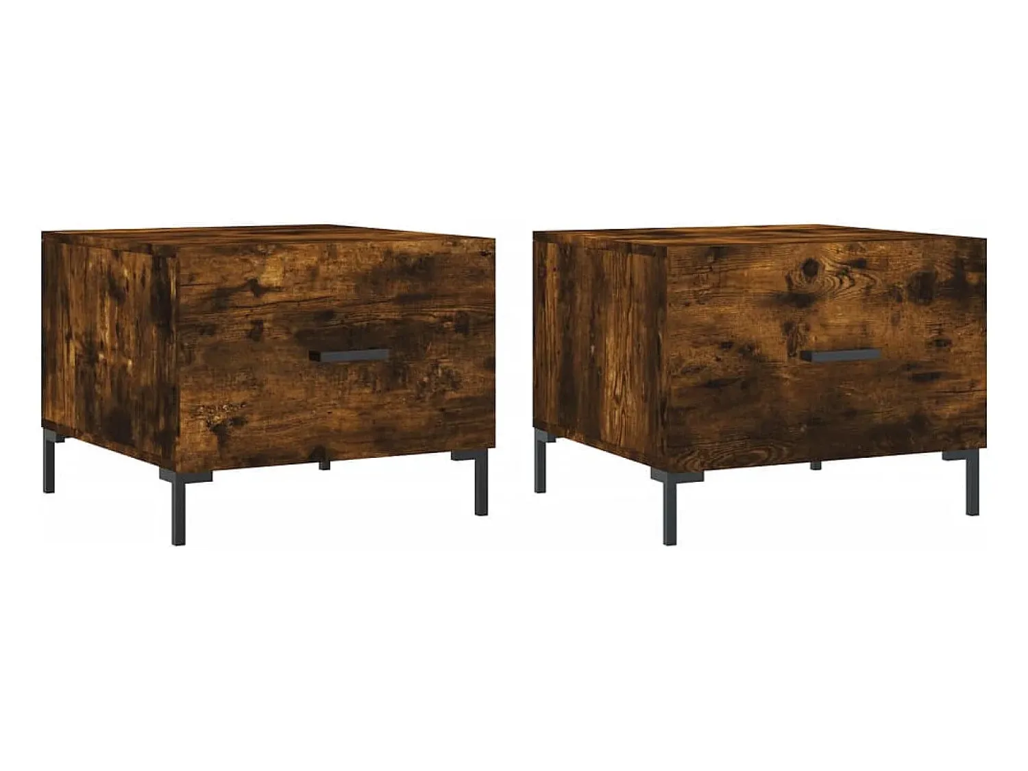 Mesa De Centro|vidaxl Mesa centro 2 pcs 50x50x40 cm madeira processada cor fumado Natural claro