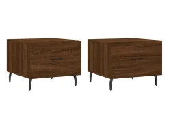 Mesa De Centro| Mesa centro 2 pcs 50x50x40 cm madeira proc. carvalho PT557275 Castanho