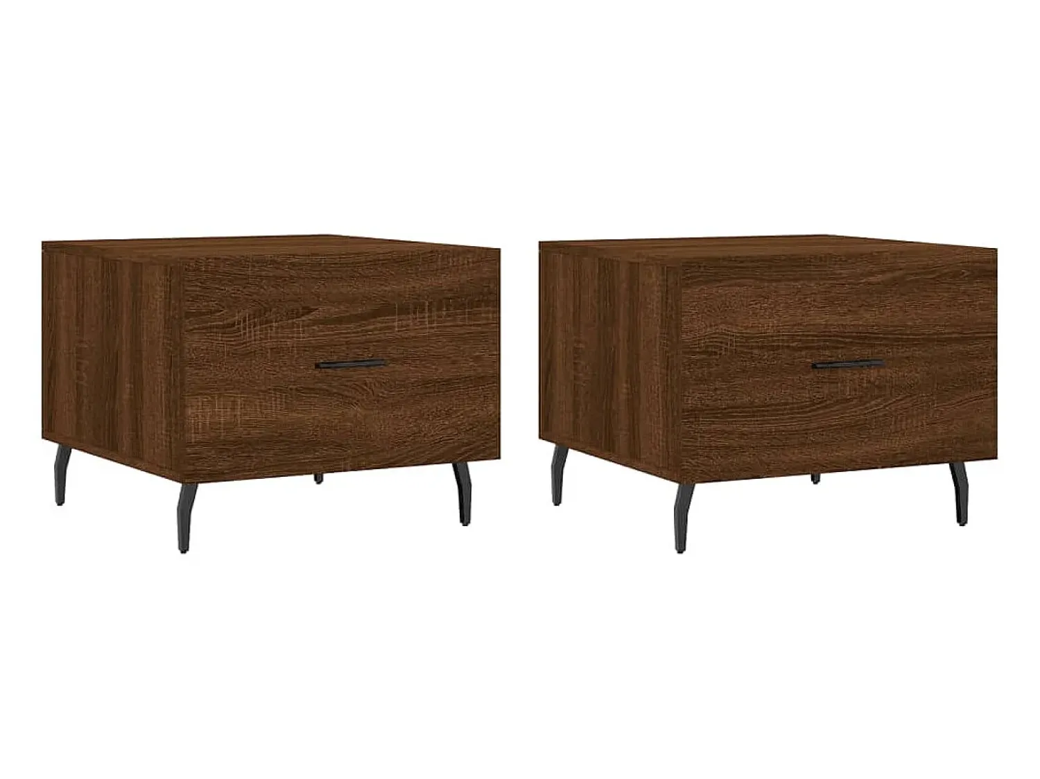 Mesa De Centro| Mesa centro 2 pcs 50x50x40 cm madeira proc. carvalho PT557275 Castanho