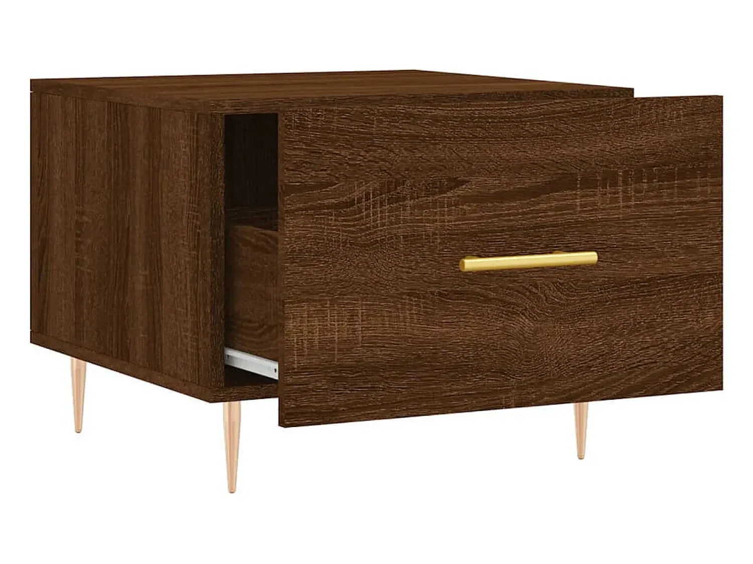 Discount vidaxl Mesa centro 2 pcs 50x50x40 cm madeira proc. carvalho castanho Natural claro