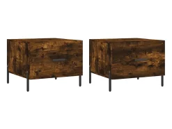 Mesa De Centro| Mesa centro 2 pcs 50x50x40 cm madeira processada cor fumado PT178739 Castanho