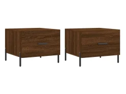 Mesa centro 2 pcs 50x50x40 cm madeira proc. carvalho PT878087^ Mesa De Centro