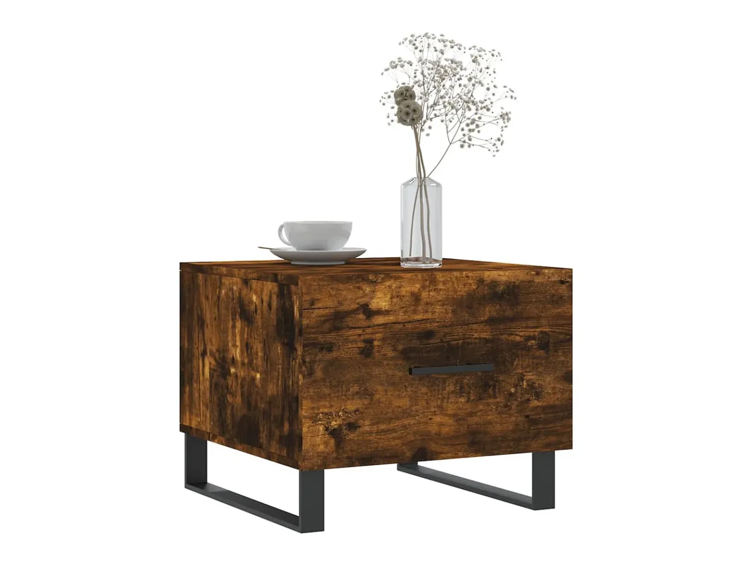 Mesa centro 2 pcs 50x50x40 cm madeira processada cor fumado PT785041 Castanho