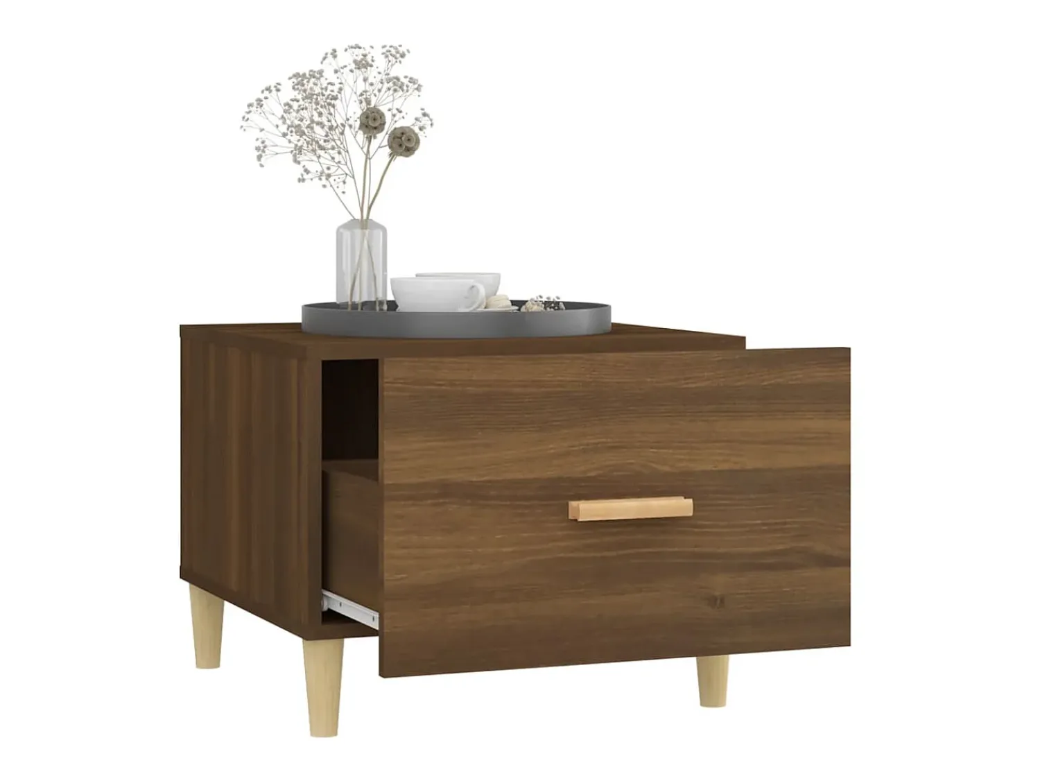 Mesa De Centro| Mesa centro 2 pcs 50x50x40 cm madeira proc. carvalho PT490578 Castanho