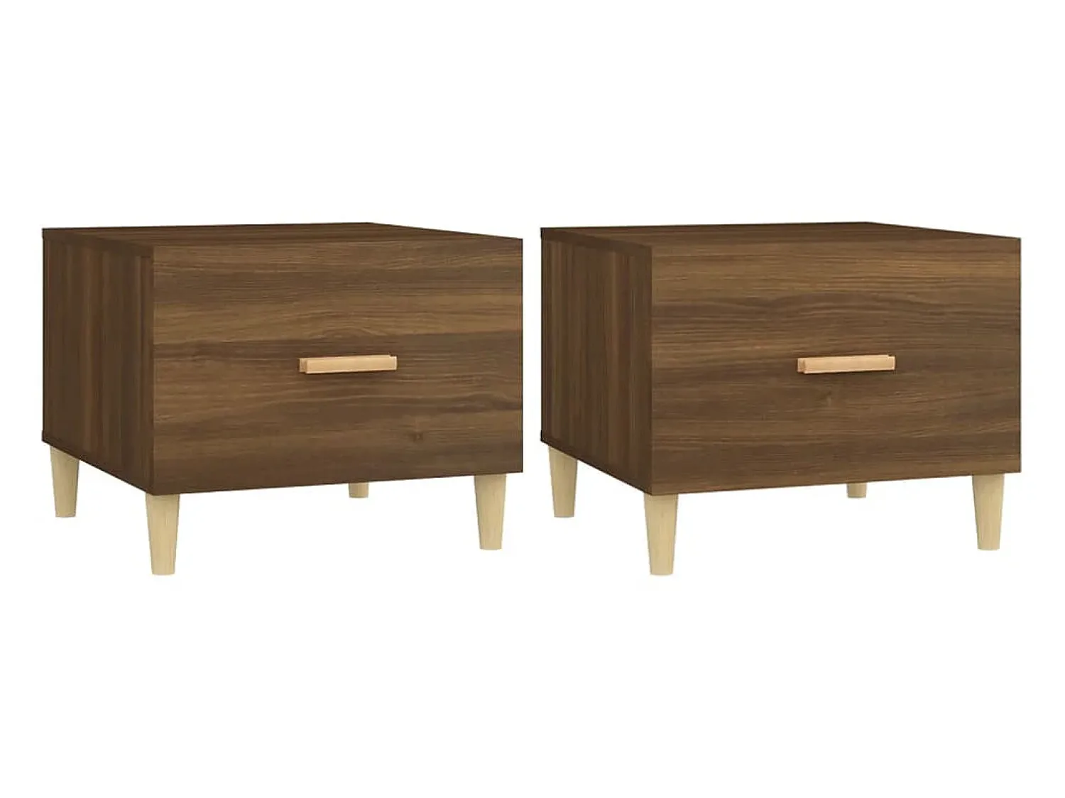 Mesa De Centro| Mesa centro 2 pcs 50x50x40 cm madeira proc. carvalho PT490578 Castanho