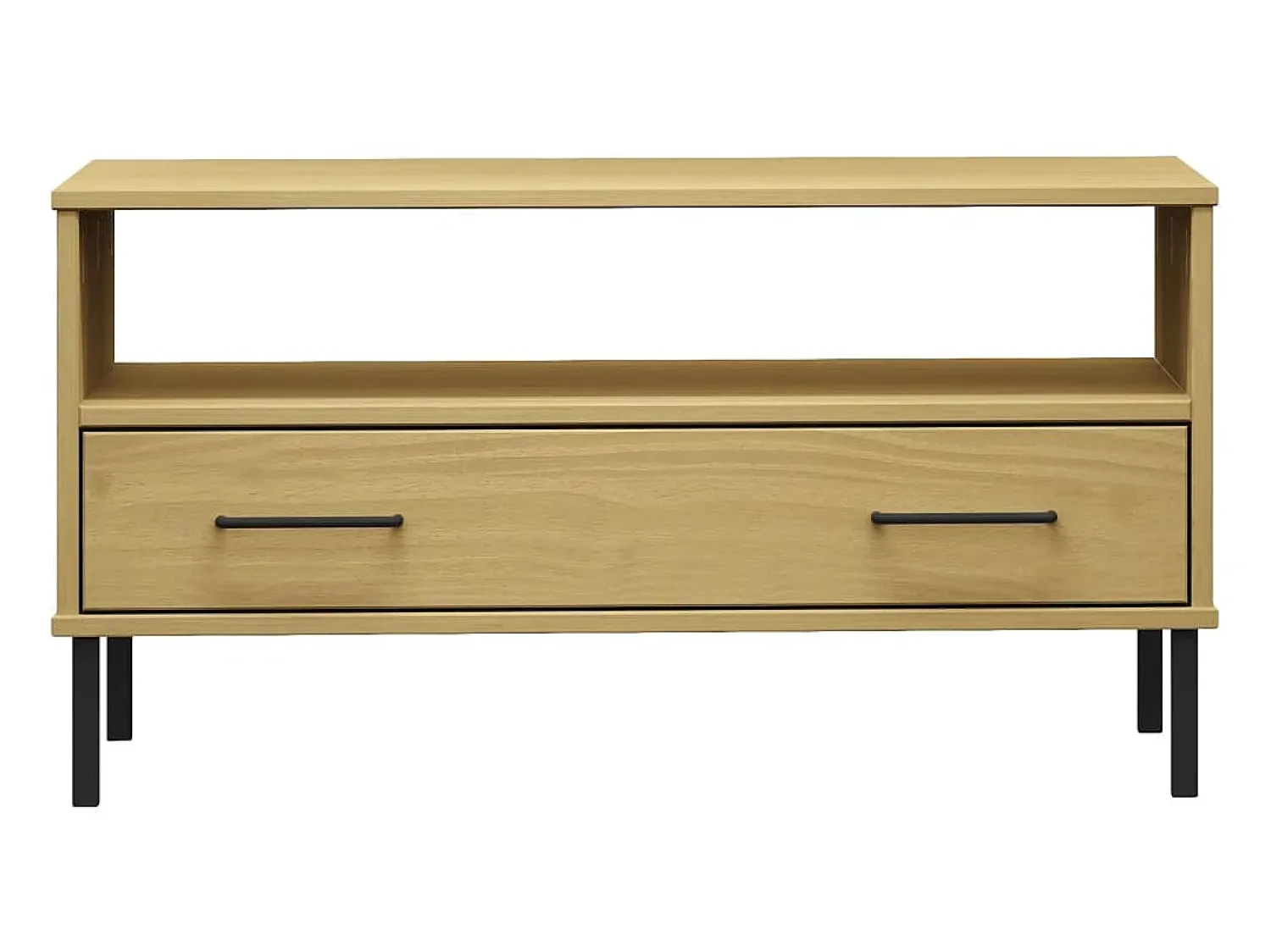 New Mesa centro c/ pernas de metal 85x50x45cm OSLO madeira PT453257 Castanho