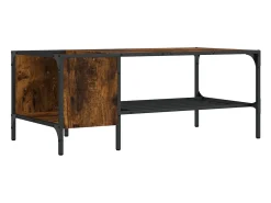 Mesa De Centro*vidaxl Mesa centro c/ prateleira derivados de madeira carvalho fumado Natural claro