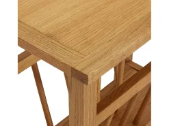 Mesa centro c/ suporte para revistas 45x27x42 cm carvalho maciço PT514252^ Mesa De Centro