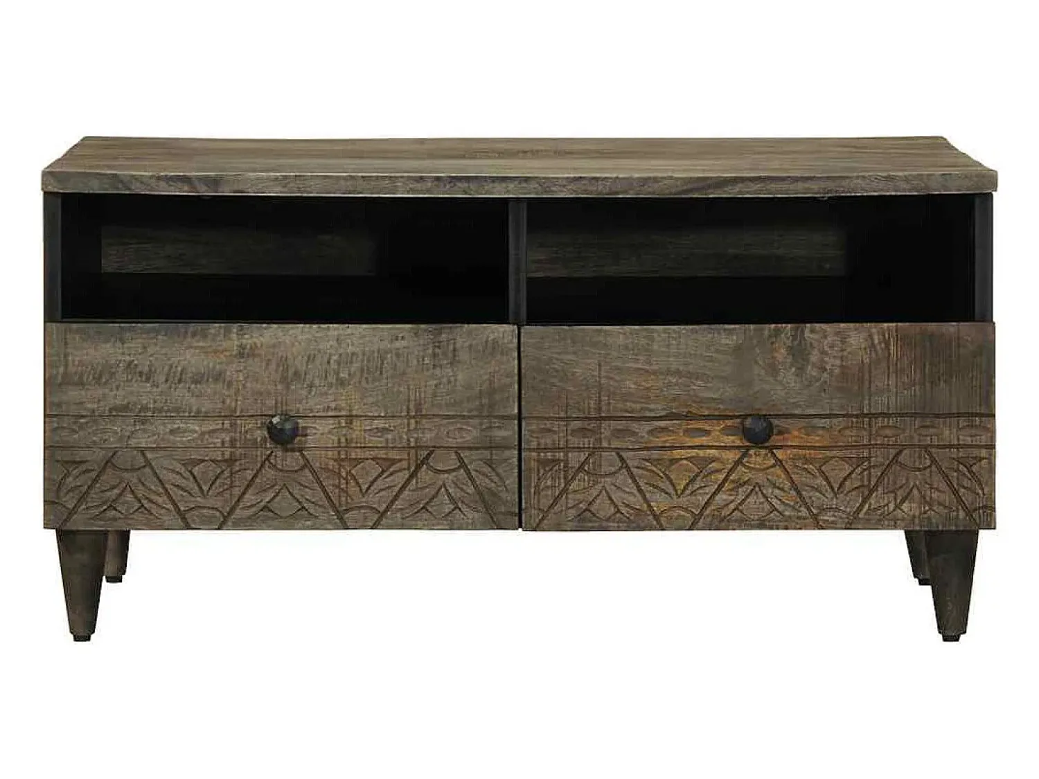 vidaxl Mesa centro claro 80x54x40 cm madeira mangueira maciça^ Mesa De Centro