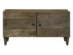Mesa De Centro*vidaxl Mesa centro claro 80x50x40 cm madeira mangueira maciça Cinzento