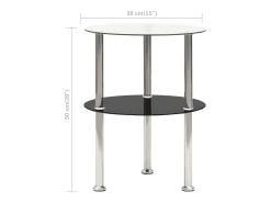 Mesa centro duas prateleiras 38cm vidro temp. transparente/ PT901867^ Mesa De Centro