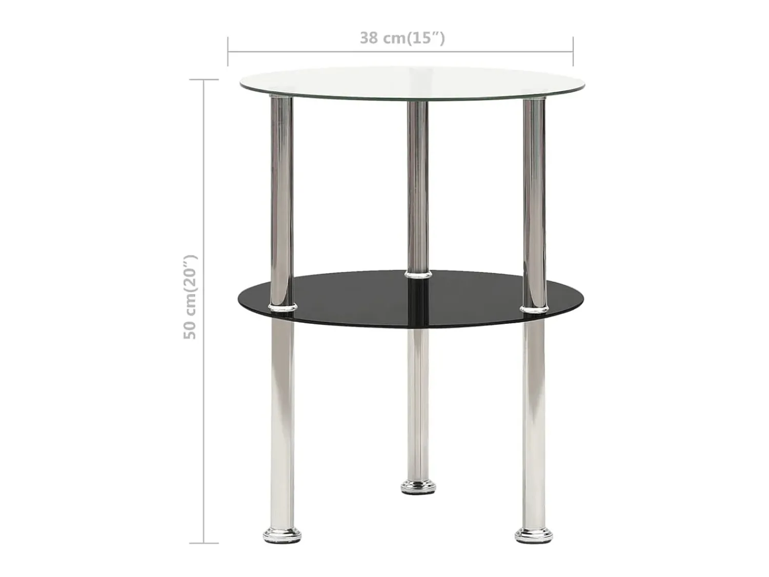 Mesa centro duas prateleiras 38cm vidro temp. transparente/ PT901867^ Mesa De Centro