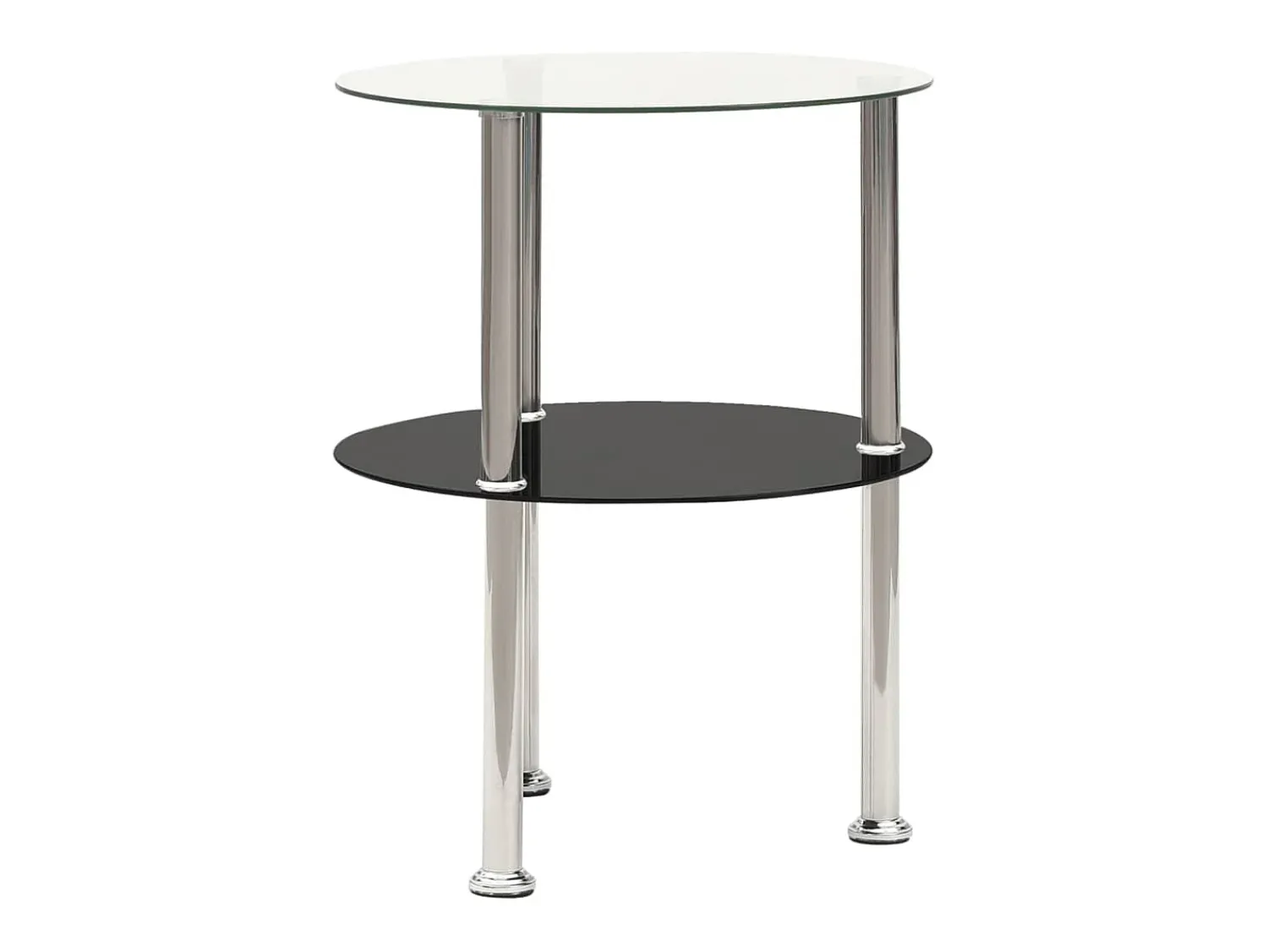 Mesa centro duas prateleiras 38cm vidro temp. transparente/ PT901867^ Mesa De Centro