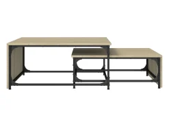 Mesa De Centro* Mesa centro encastrar 2pcs deriv. madeira/metal carvalho sonoma PT139274 Castanho