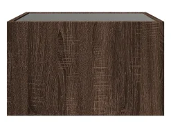 vidaxl Mesa centro luzes LED Infinity 50x50x30 cm carvalho castanho^ Mesa De Centro
