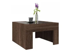 vidaxl Mesa centro luzes LED Infinity 50x50x30 cm carvalho castanho^ Mesa De Centro