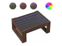 vidaxl Mesa centro luzes LED Infinity 70x53x30 cm carvalho castanho^ Mesa De Centro