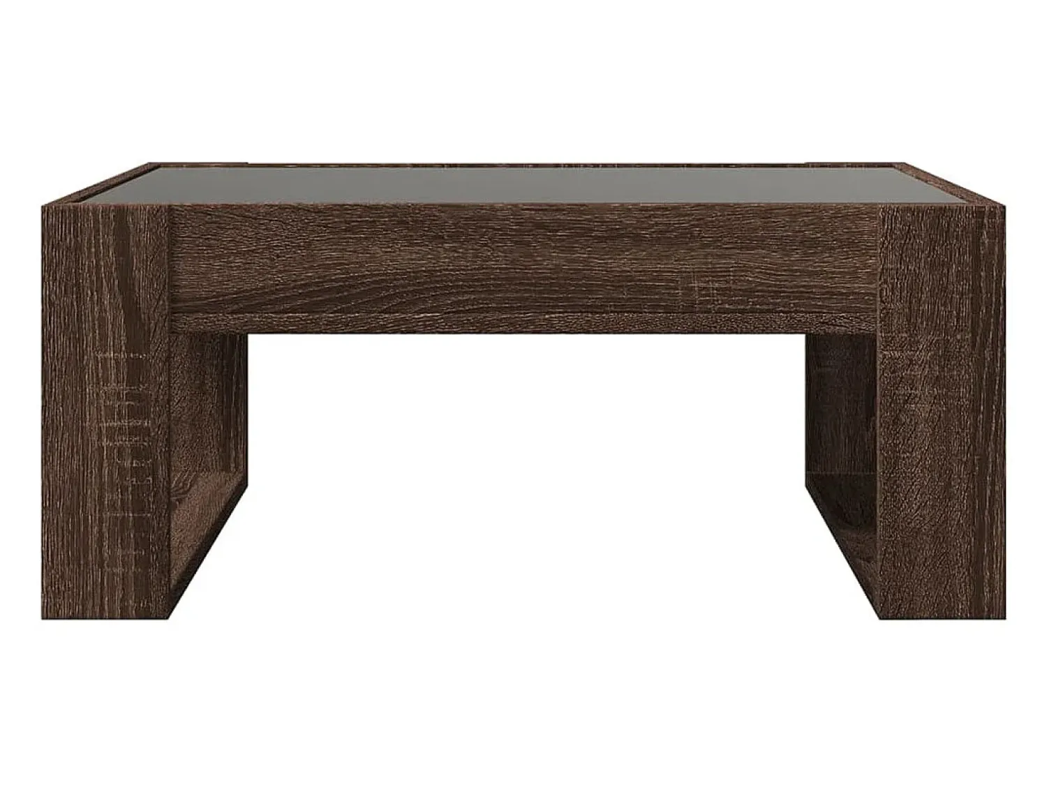 vidaxl Mesa centro luzes LED Infinity 70x53x30 cm carvalho castanho^ Mesa De Centro