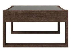 vidaxl Mesa centro luzes LED Infinity 70x53x30 cm carvalho castanho^ Mesa De Centro