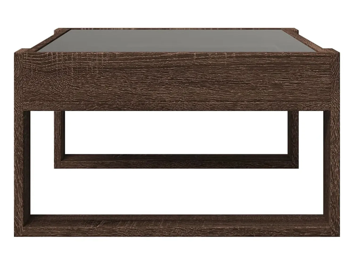 vidaxl Mesa centro luzes LED Infinity 70x53x30 cm carvalho castanho^ Mesa De Centro