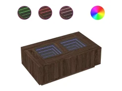 Mesa De Centro|vidaxl Mesa centro luzes LED Infinity 116x69x40 cm carvalho castanho Natural claro