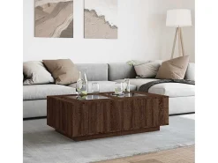 Mesa De Centro|vidaxl Mesa centro luzes LED Infinity 116x69x40 cm carvalho castanho Natural claro