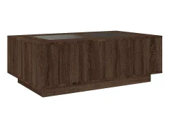 Mesa De Centro|vidaxl Mesa centro luzes LED Infinity 116x69x40 cm carvalho castanho Natural claro