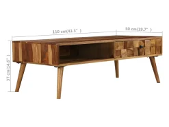 vidaxl Mesa centro madeira acácia maciça c/ acabam. mel 110x50x37 cm^ Mesa De Centro