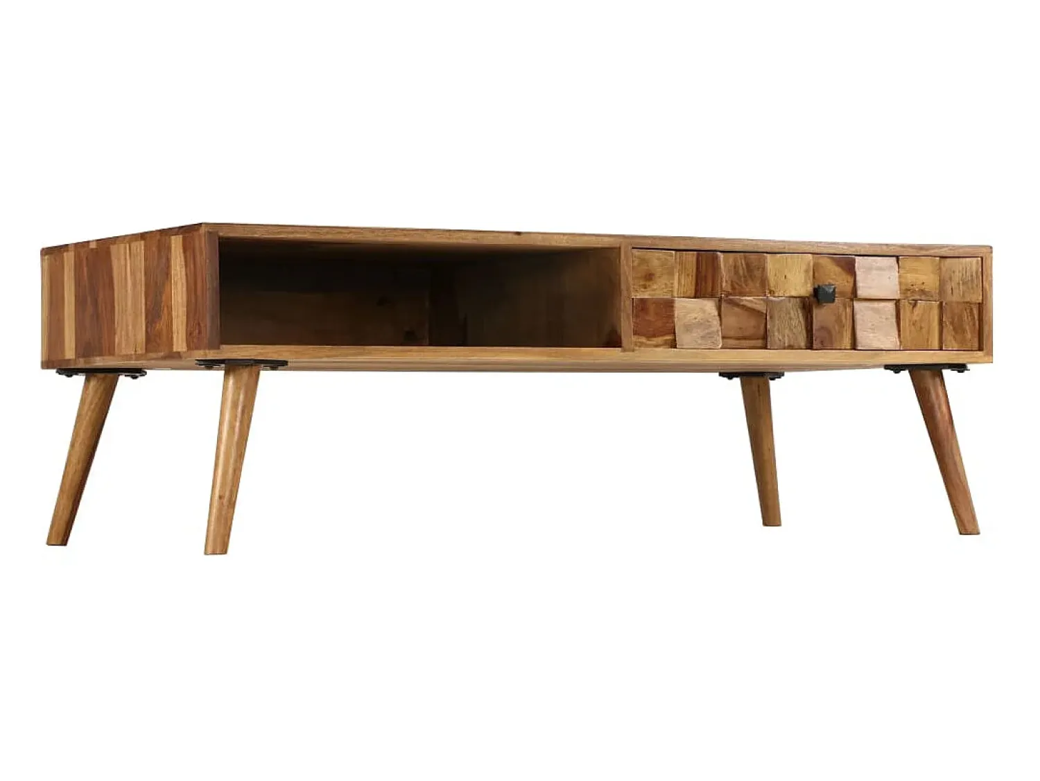 Mesa centro madeira sheesham maciça c/ acabam. mel 110x50x37 cm PT331154^ Mesa De Centro