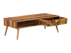 Mesa centro madeira sheesham maciça c/ acabam. mel 110x50x37 cm PT331154^ Mesa De Centro