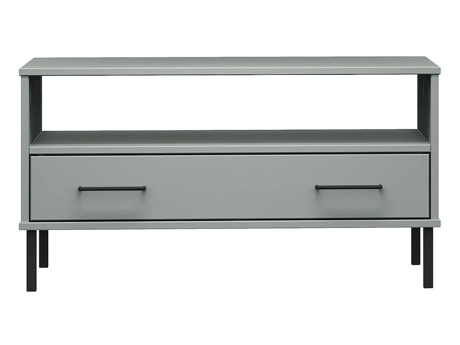 New Mesa centro pernas de metal 85x50x45 madeira maciça OSLO cinza PT636481 Cinzento