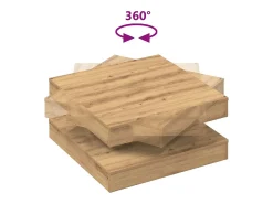 Mesa De Centro*vidaxl Mesa centro rotativa a 360graus 70x70x34,5cm carvalho artisiano Natural claro
