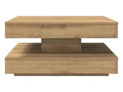 Mesa De Centro*vidaxl Mesa centro rotativa a 360graus 70x70x34,5cm carvalho artisiano Natural claro