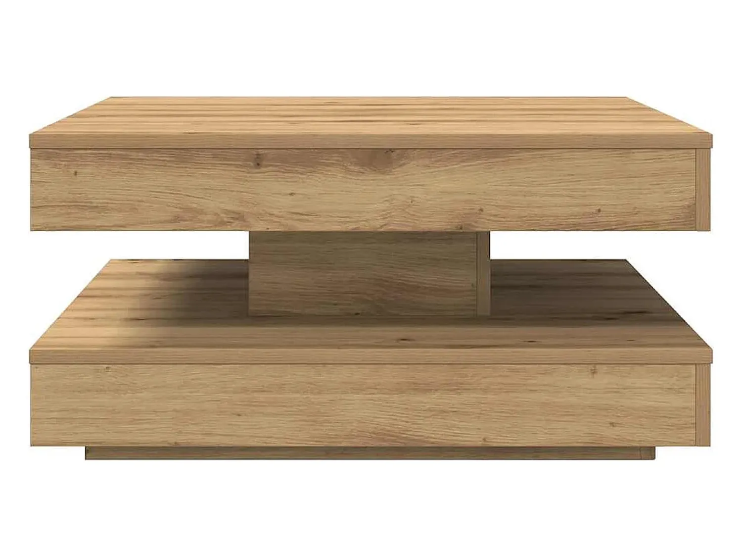 Mesa De Centro*vidaxl Mesa centro rotativa a 360graus 70x70x34,5cm carvalho artisiano Natural claro