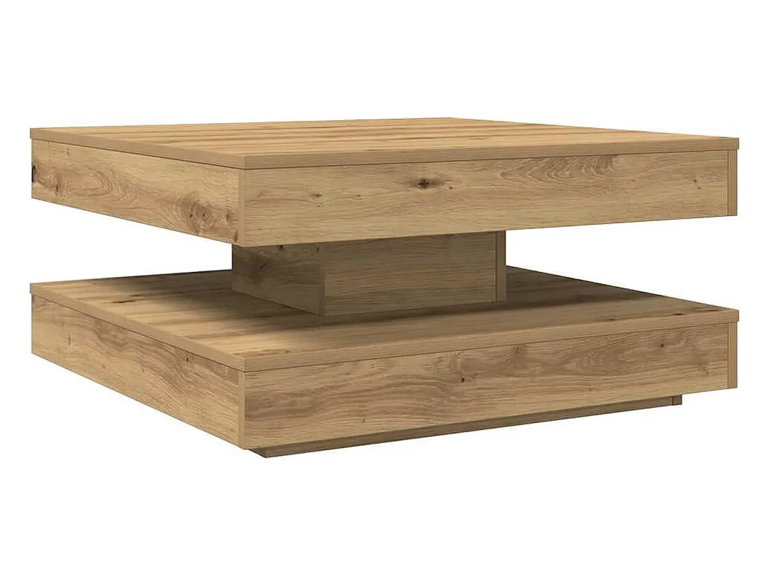 Mesa De Centro*vidaxl Mesa centro rotativa a 360graus 70x70x34,5cm carvalho artisiano Natural claro