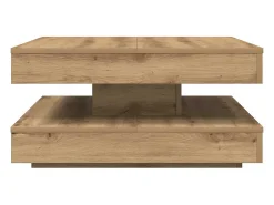 Mesa De Centro*vidaxl Mesa centro rotativa a 360graus 70x70x34,5cm carvalho artisiano Natural claro
