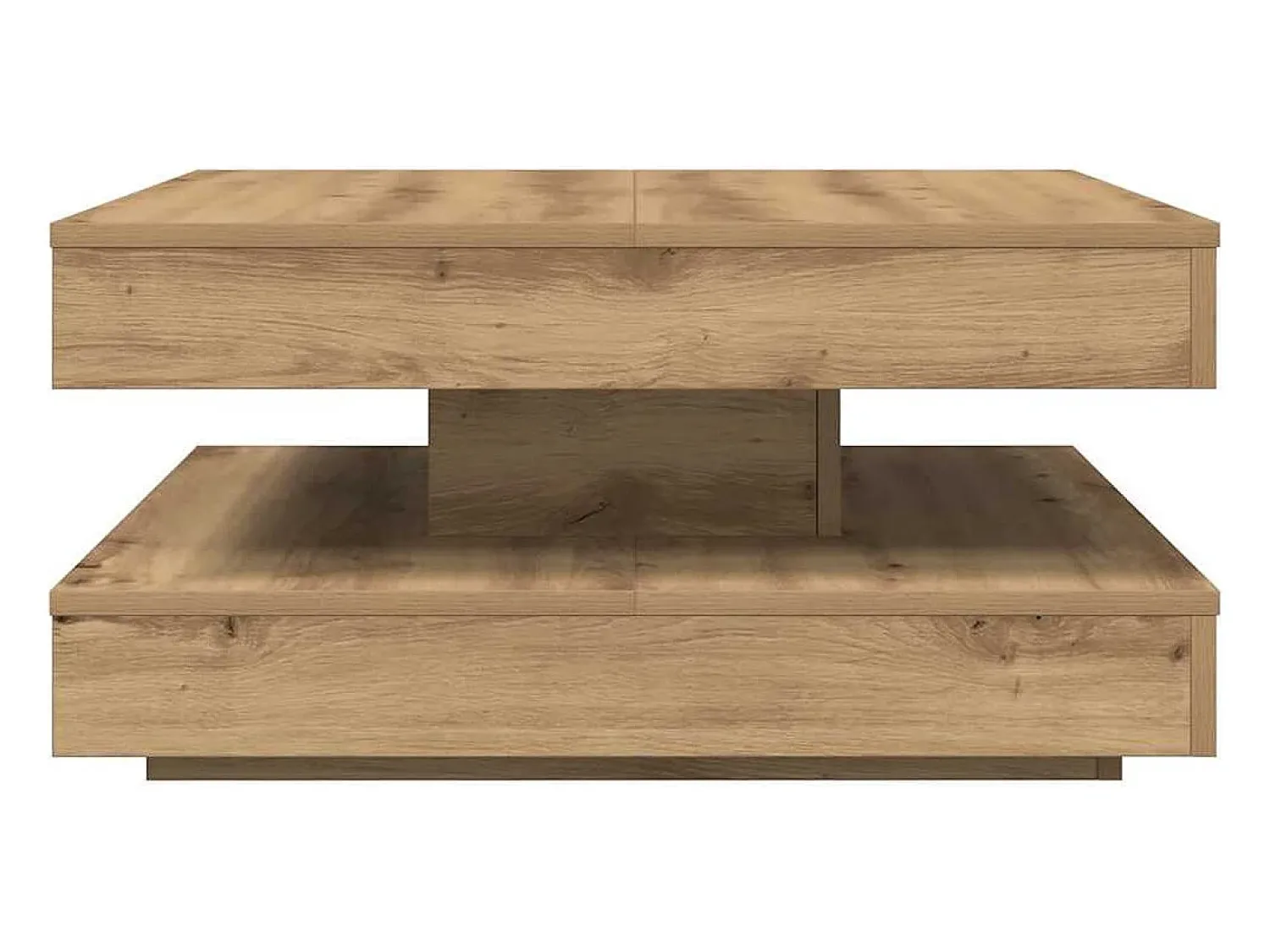Mesa De Centro*vidaxl Mesa centro rotativa a 360graus 70x70x34,5cm carvalho artisiano Natural claro