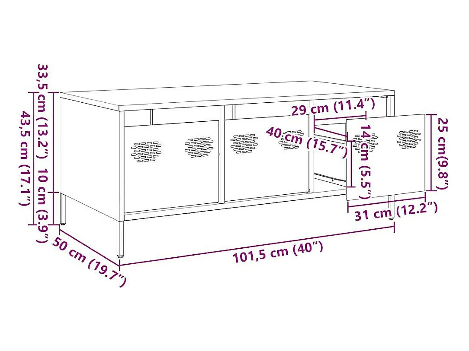Mesa De Centro*vidaxl Mesa centro 101,5x50x43,5 cm aço laminado frio mostarda Amarelo