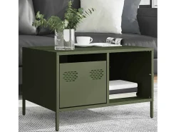 Mesa De Centro|vidaxl Mesa centro 68,5x50x43,5 cm aço laminado a frio -azeitona Verde