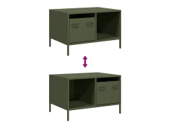 Mesa De Centro|vidaxl Mesa centro 68,5x50x43,5 cm aço laminado a frio -azeitona Verde