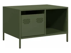 Mesa De Centro|vidaxl Mesa centro 68,5x50x43,5 cm aço laminado a frio -azeitona Verde