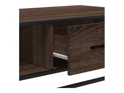 vidaxl Mesa centro 100x57x35 cm deriv. madeira/metal carvalho castanho^ Mesa De Centro